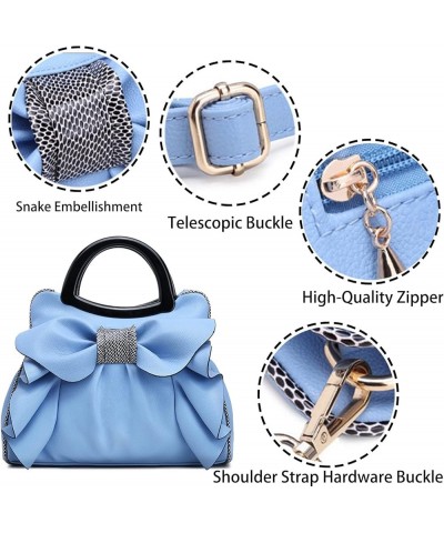 Women Leather Waterproof Bow Knot Top Handle Shoulder with Zipper Bags,Fashion Casual daily use Tote Bag Pink $29.14 Totes