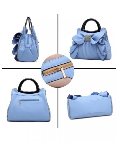 Women Leather Waterproof Bow Knot Top Handle Shoulder with Zipper Bags,Fashion Casual daily use Tote Bag Pink $29.14 Totes