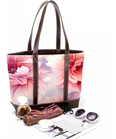 Flower Canvas Leather Mix Crossbody Bag - Stylish Hand-held Purse, 13.3x4.7x12.2 inches $24.95 Crossbody Bags