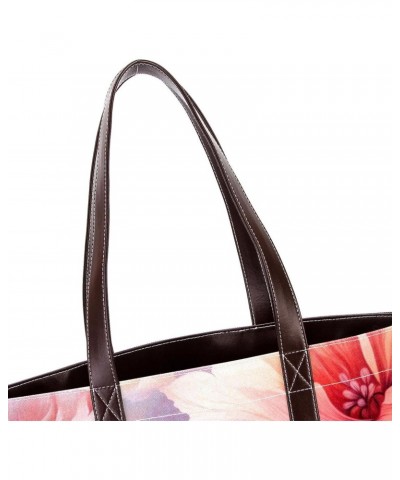 Flower Canvas Leather Mix Crossbody Bag - Stylish Hand-held Purse, 13.3x4.7x12.2 inches $24.95 Crossbody Bags