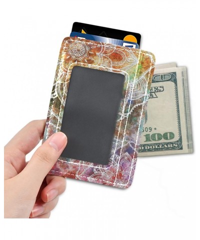 Mandala Flowers Slim Minimalist Wallets Rfid Blocking Card Wallets PU Leather Front Pocket Wallets for Men and Women $10.79 W...