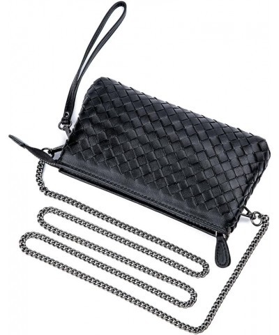 Women's Woven Crossbody Wallet Evening Small Handbag Woven Shoulder Bag Woven Wallet with Chain Crossbody Bag Yuanbanzise $26...