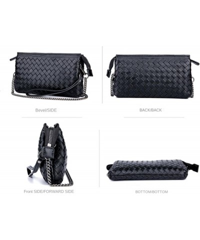 Women's Woven Crossbody Wallet Evening Small Handbag Woven Shoulder Bag Woven Wallet with Chain Crossbody Bag Yuanbanzise $26...