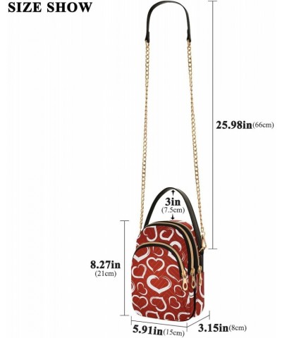 Red Valentine's Day Hearts Joko lvery Cross Body Purse Crossbody Bags Chain Shoulder Bag Handbag for Gifts Women Work $9.90 C...