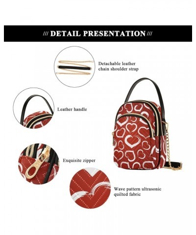 Red Valentine's Day Hearts Joko lvery Cross Body Purse Crossbody Bags Chain Shoulder Bag Handbag for Gifts Women Work $9.90 C...