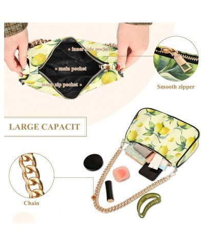 Roses Brown Leopard Chain Shoulder Bag for Women Women Shoulder Purse Tote Handbags Yellow Lemon Beige $16.42 Shoulder Bags