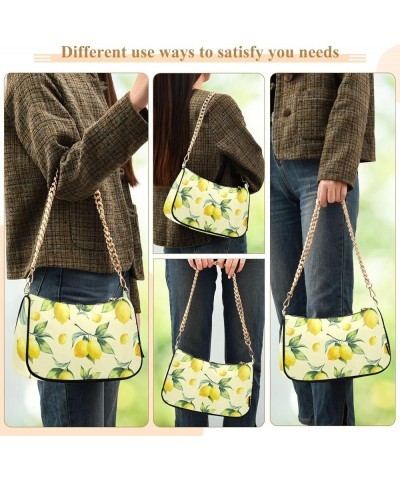 Roses Brown Leopard Chain Shoulder Bag for Women Women Shoulder Purse Tote Handbags Yellow Lemon Beige $16.42 Shoulder Bags