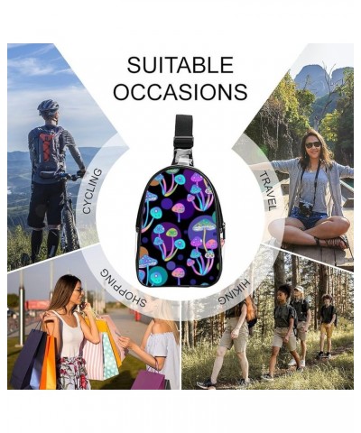 Clear PVC Sling Bag - Stadium Approved Clear Shoulder Crossbody Backpack Compatible with Framed Psychedelic Object Pattern (5...