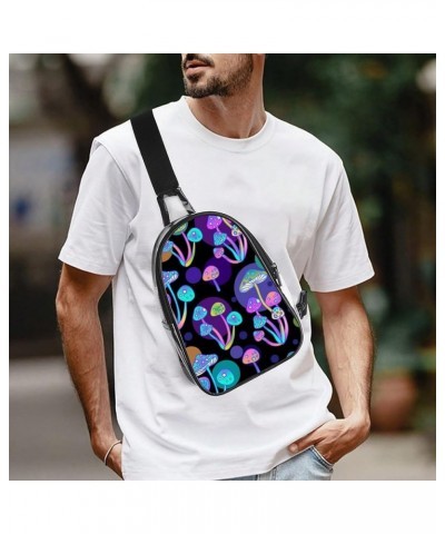 Clear PVC Sling Bag - Stadium Approved Clear Shoulder Crossbody Backpack Compatible with Framed Psychedelic Object Pattern (5...