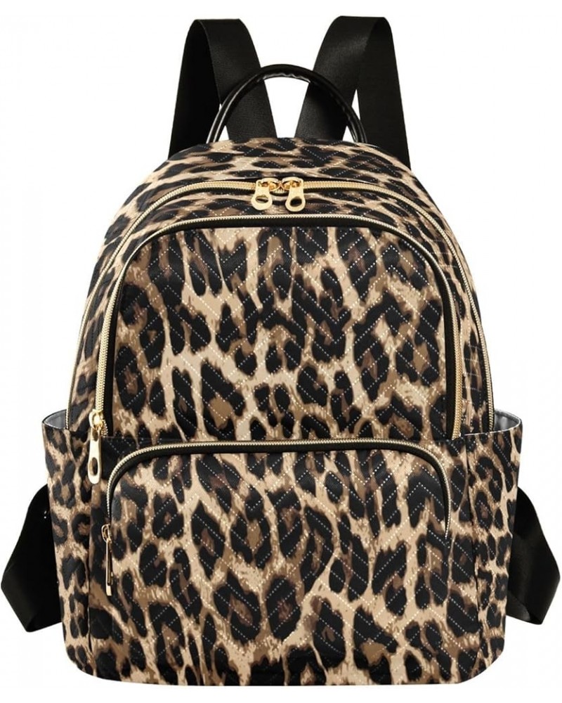 Leopard Skin Lovely Women Backpack Purse Ladies Fashion Shoulder Bag Daypack Travel Bag 7.5L Small $15.50 Backpacks