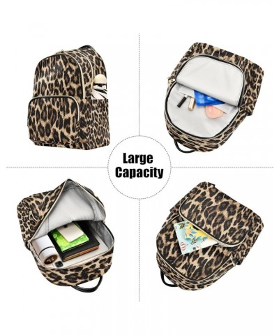 Leopard Skin Lovely Women Backpack Purse Ladies Fashion Shoulder Bag Daypack Travel Bag 7.5L Small $15.50 Backpacks