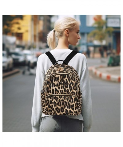 Leopard Skin Lovely Women Backpack Purse Ladies Fashion Shoulder Bag Daypack Travel Bag 7.5L Small $15.50 Backpacks