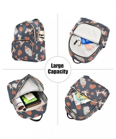 Fashion Doodle Dog Orange Spots Fashion Travel Backpack for Women Multi Pockets Lightweight Purse for Women-S Multicolor Smal...