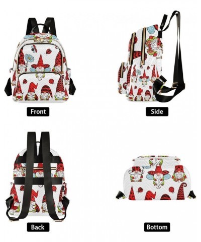 Women Backpack Ladybug Gnome Daisy Cute Anti-Theft Travel Backpack with Luggage Belt Lightweight Handbag Lady Purse Roomy Dou...