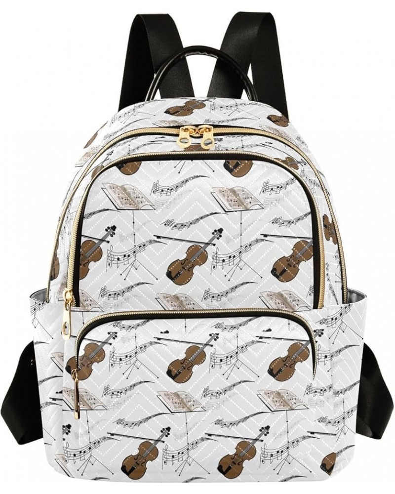 Music Notes Violin Pattern Women's Backpack Purse Causal Daypack Work Travel College Business Trip Bag Shoulder Bag Small $18...