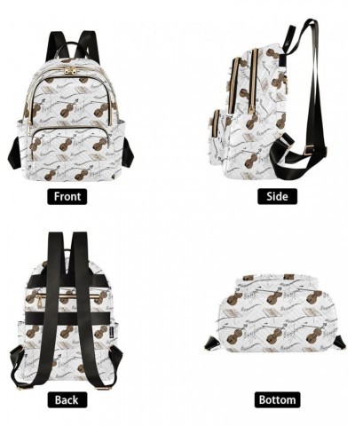 Music Notes Violin Pattern Women's Backpack Purse Causal Daypack Work Travel College Business Trip Bag Shoulder Bag Small $18...