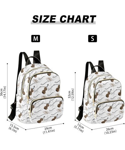 Music Notes Violin Pattern Women's Backpack Purse Causal Daypack Work Travel College Business Trip Bag Shoulder Bag Small $18...