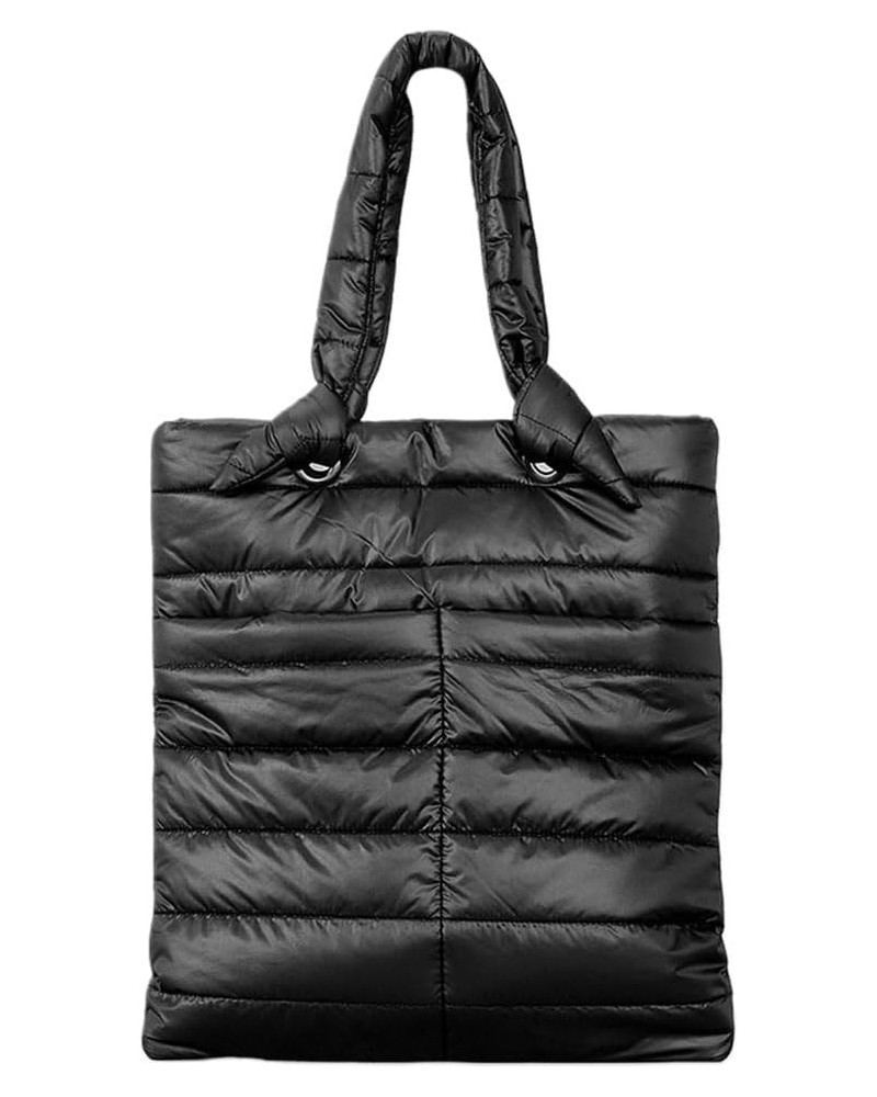 Shopper Bag with Front Pockets for Women Winter (Bla Black $13.99 Shoulder Bags