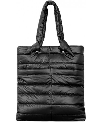 Shopper Bag with Front Pockets for Women Winter (Bla Black $13.99 Shoulder Bags