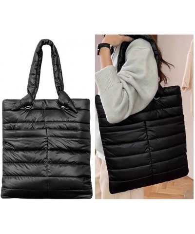 Shopper Bag with Front Pockets for Women Winter (Bla Black $13.99 Shoulder Bags