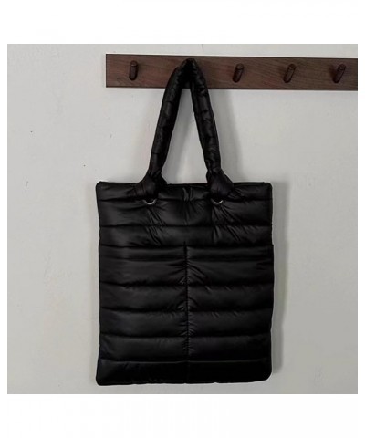 Shopper Bag with Front Pockets for Women Winter (Bla Black $13.99 Shoulder Bags