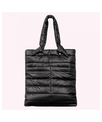 Shopper Bag with Front Pockets for Women Winter (Bla Black $13.99 Shoulder Bags