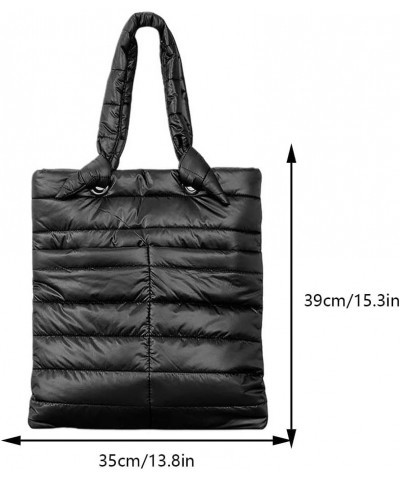 Shopper Bag with Front Pockets for Women Winter (Bla Black $13.99 Shoulder Bags