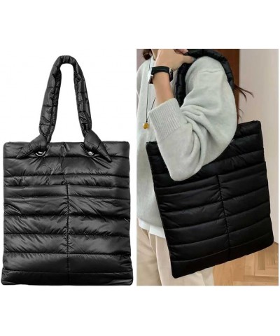 Shopper Bag with Front Pockets for Women Winter (Bla Black $13.99 Shoulder Bags