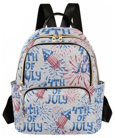 4th of July Women Backpack Vintage Fireworks Liberty Anti-Theft Travel Backpack Lightweight Handbag Roomy Weekend Bag Everyda...