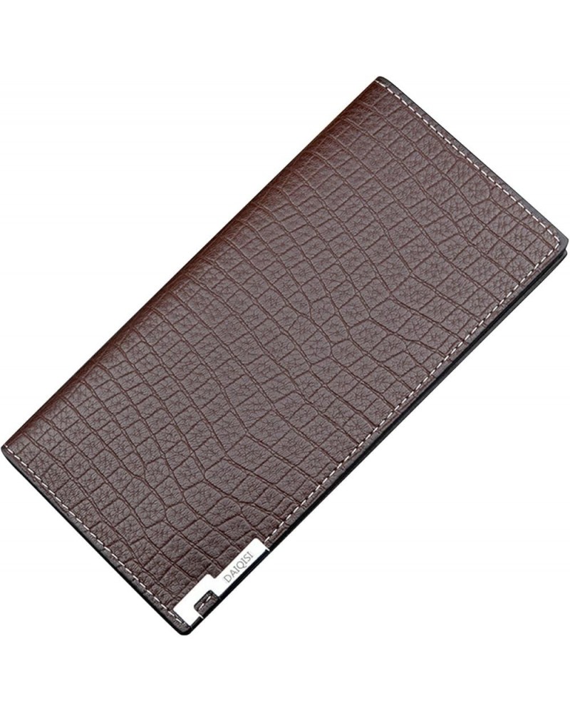 Fashion Long Wallet Artificial Leather Men Business Open Purse Multiple Card Slots Clutch Bag Leather (B, One Size) B One Siz...