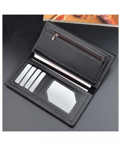 Fashion Long Wallet Artificial Leather Men Business Open Purse Multiple Card Slots Clutch Bag Leather (B, One Size) B One Siz...