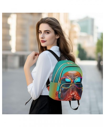 Medium Fashion Backpack for Women Funny Octopus Print Ladies Travel Daypack Aesthetic Shoulder Bag 10.2×5.1×12.5 IN $16.56 Ba...