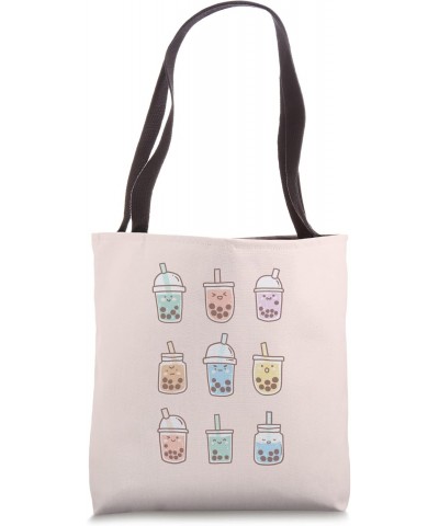 Cute Kawaii Boba Anime Bubble Tea Pastel Tote Bag $15.96 Totes