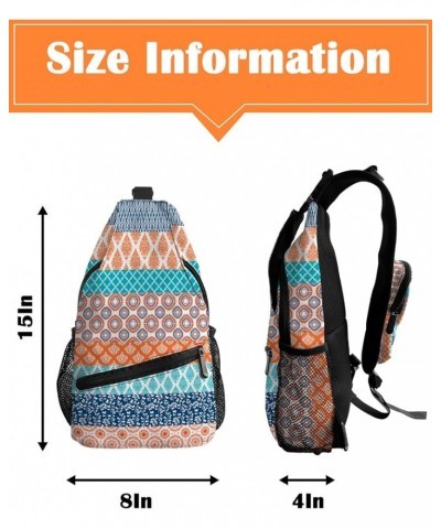 Sling Bag Crossbody Bag for Women Men Palm Tree Geometric Rectangle Waterproof Hiking Backpack Lightweight Chest Shoulder Bag...