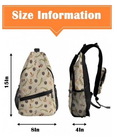 Crossbody Bags for Men Women Waterproof Sling Bag Shoulder Chest Bag Backpack Daypack for Hiking Travel Sports Running Mushro...