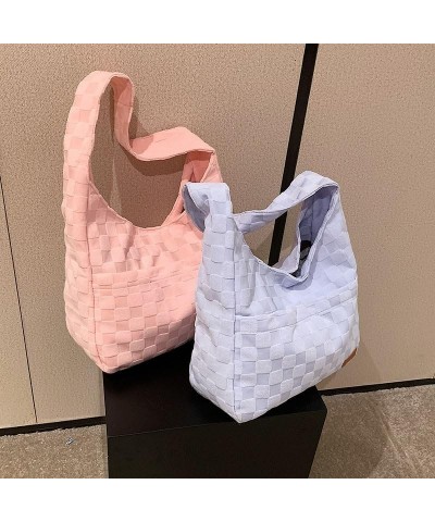 Corduroy Tote Bag Aesthetic Tote Bag Aesthetic Clean Girl Aesthetic Shoulder Bag Purses for Women Shoulder Bag Blue $12.74 Totes