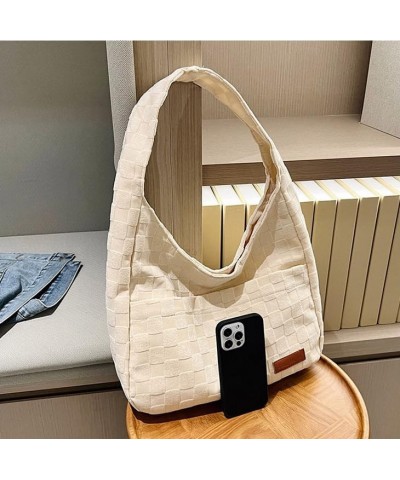 Corduroy Tote Bag Aesthetic Tote Bag Aesthetic Clean Girl Aesthetic Shoulder Bag Purses for Women Shoulder Bag Blue $12.74 Totes