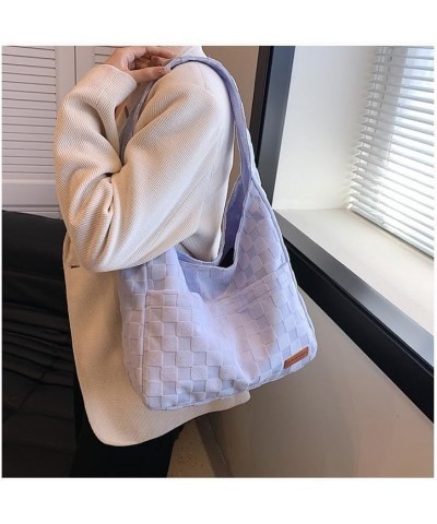 Corduroy Tote Bag Aesthetic Tote Bag Aesthetic Clean Girl Aesthetic Shoulder Bag Purses for Women Shoulder Bag Blue $12.74 Totes