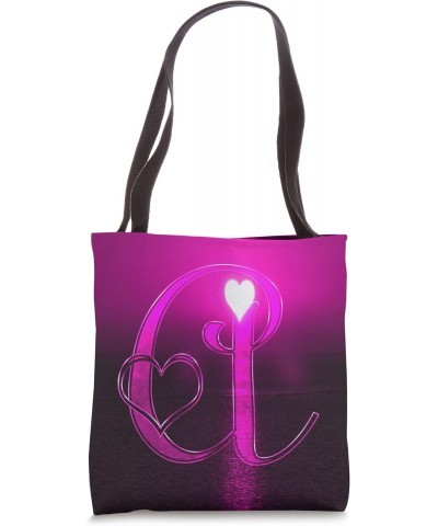 Heart Sunset Letter A Pink Sun Beach Lake Ocean Love Name Tote Bag $9.18 Totes