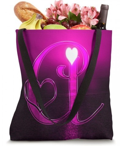 Heart Sunset Letter A Pink Sun Beach Lake Ocean Love Name Tote Bag $9.18 Totes