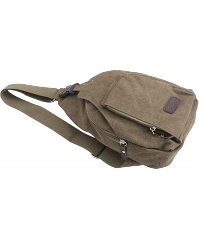 Men Sling Backpack Canvas Shoulder Bag for Men Canvas Crossbody Bag Men Sling Chest Bag Men Canvas Green $8.92 Crossbody Bags