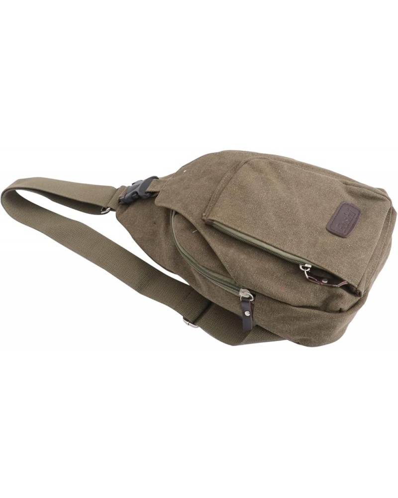 Men Sling Backpack Canvas Shoulder Bag for Men Canvas Crossbody Bag Men Sling Chest Bag Men Canvas Green $8.92 Crossbody Bags