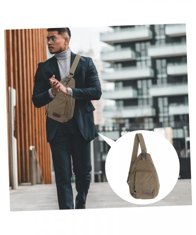 Men Sling Backpack Canvas Shoulder Bag for Men Canvas Crossbody Bag Men Sling Chest Bag Men Canvas Green $8.92 Crossbody Bags