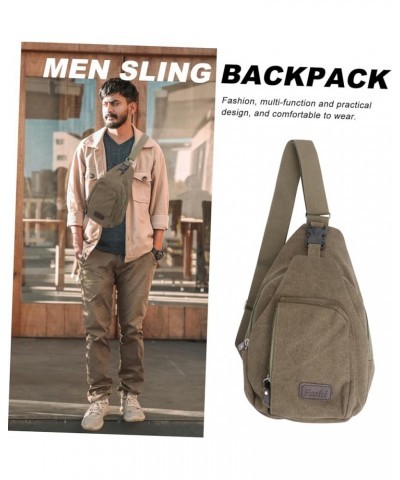 Men Sling Backpack Canvas Shoulder Bag for Men Canvas Crossbody Bag Men Sling Chest Bag Men Canvas Green $8.92 Crossbody Bags