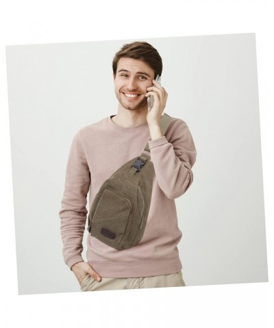 Men Sling Backpack Canvas Shoulder Bag for Men Canvas Crossbody Bag Men Sling Chest Bag Men Canvas Green $8.92 Crossbody Bags