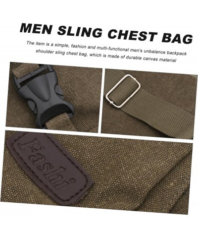 Men Sling Backpack Canvas Shoulder Bag for Men Canvas Crossbody Bag Men Sling Chest Bag Men Canvas Green $8.92 Crossbody Bags