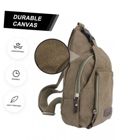 Men Sling Backpack Canvas Shoulder Bag for Men Canvas Crossbody Bag Men Sling Chest Bag Men Canvas Green $8.92 Crossbody Bags