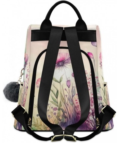 Women Fashion Backpack - Meadow Watercolor, Anti Theft Casual Daypack Shoulder Bag Purse for Travel Work 15 inches $22.13 Bac...