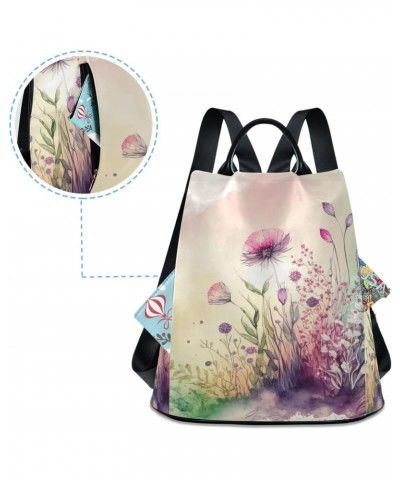 Women Fashion Backpack - Meadow Watercolor, Anti Theft Casual Daypack Shoulder Bag Purse for Travel Work 15 inches $22.13 Bac...