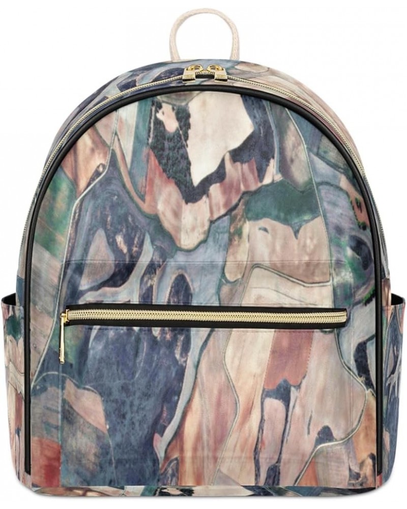 Funny Oil Painting Leather Backpack for Women Fashion Leather Bags for Women Small Leather Backpack for Women Mini Leather Ba...